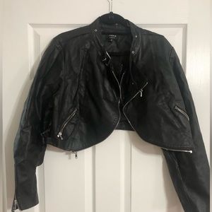 Faux leather cropped jacket | Torrid Size 1